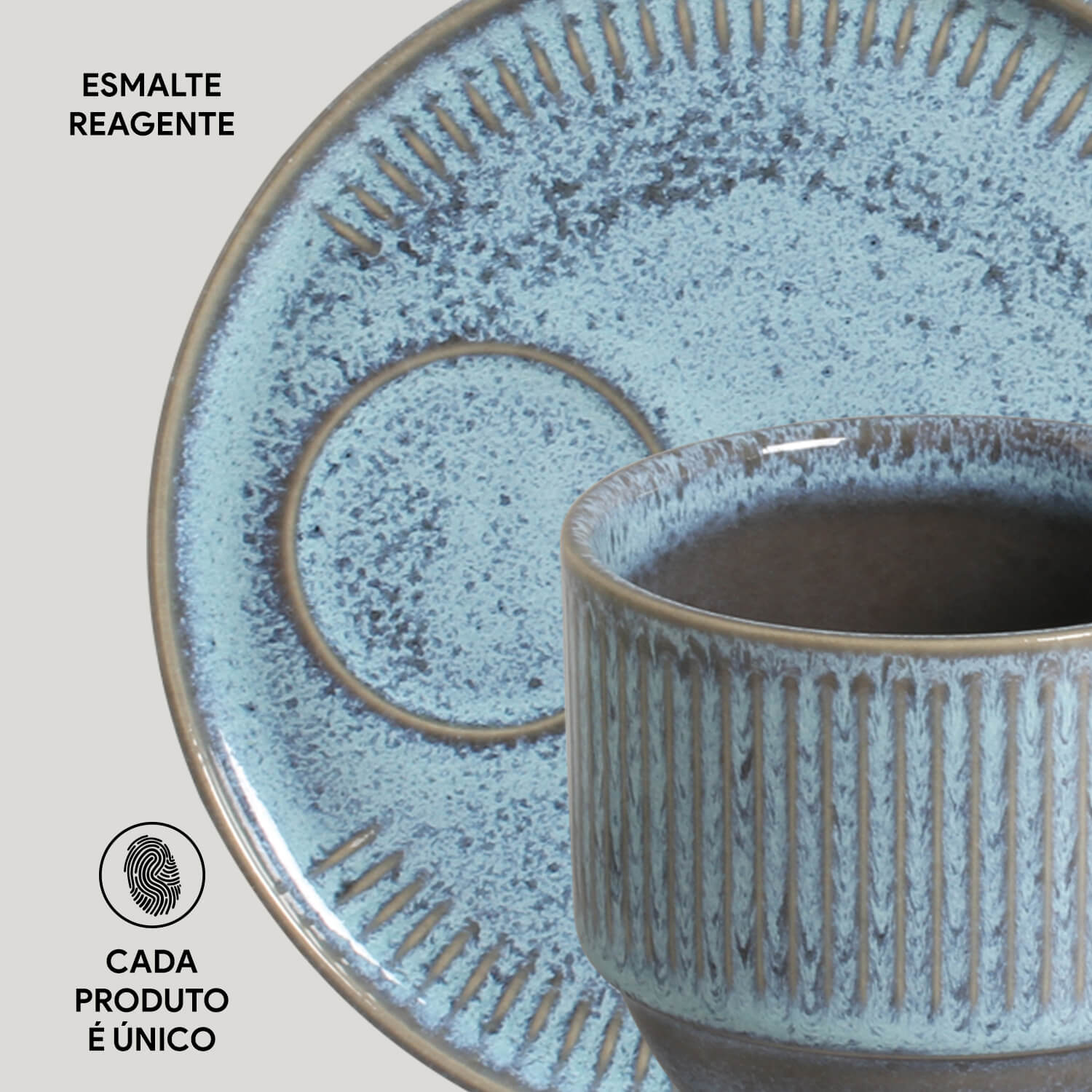 Conjunto com 6 Xícaras de Chá Empilhável com 6 Pires Linhas Breeze 230ml - Imagem 5