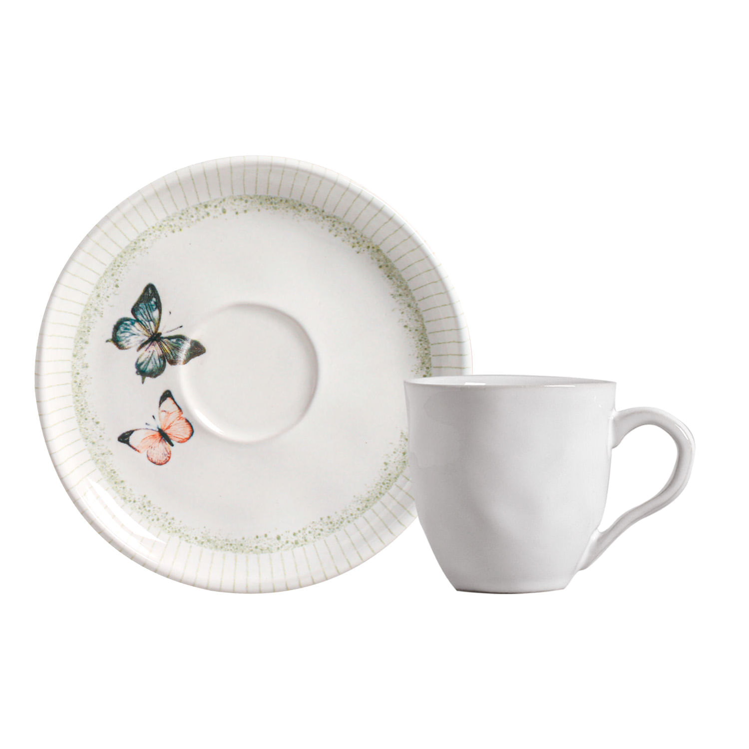 Conjunto com 6 Xícaras De Café com 6 Pires Bio Refúgio 120ml