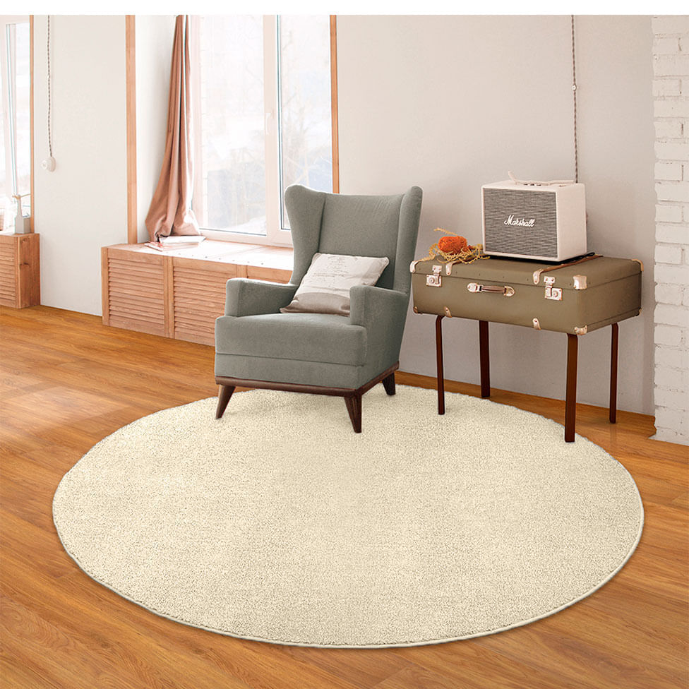 Tapete Tufting Ecletik Redondo Off White 190x190cm