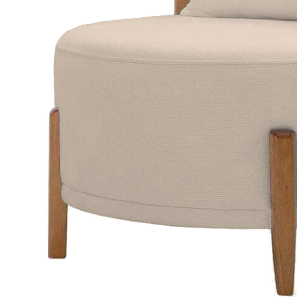 Poltrona Decorativa Seiva Curva em Boucle Off White - Imagem 3