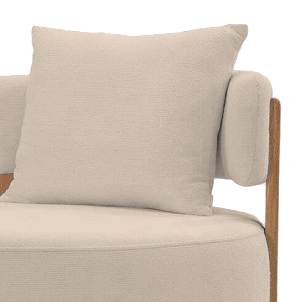 Poltrona Decorativa Seiva Curva em Boucle Off White - Imagem 4