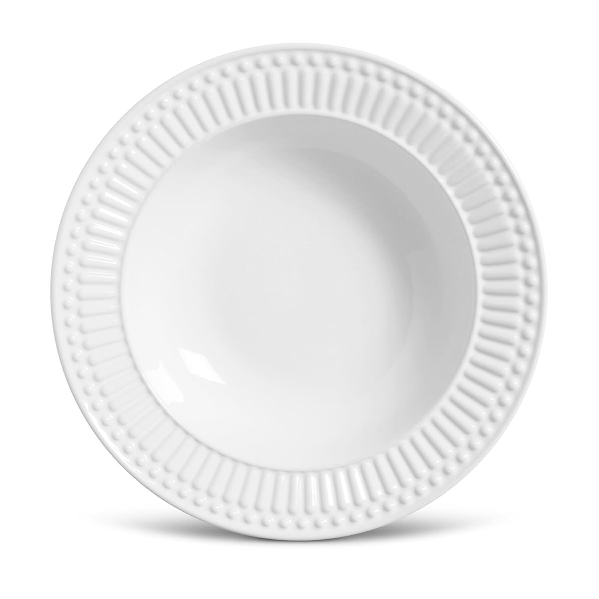 Conjunto com 6 Pratos Fundo Roma Branco Ø22cm