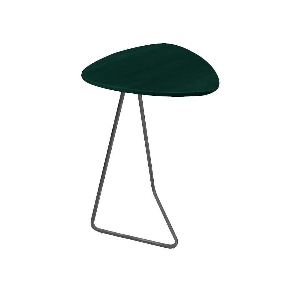 Mesa Lateral Folha Castanho Base Preta