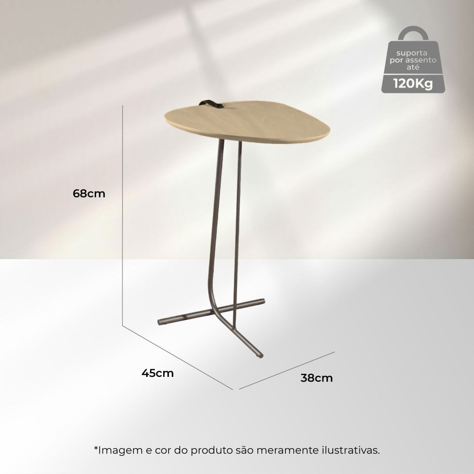 Mesa de Apoio Araguari Amarelo Base de Aço - Imagem 6