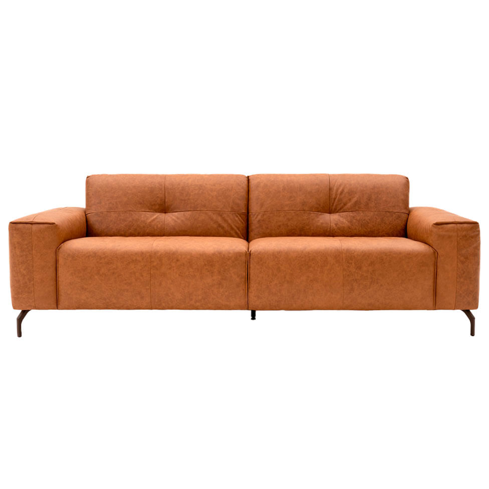 Sofá Santorini em Couro Estonado Amarula 2,10m - Imagem 2