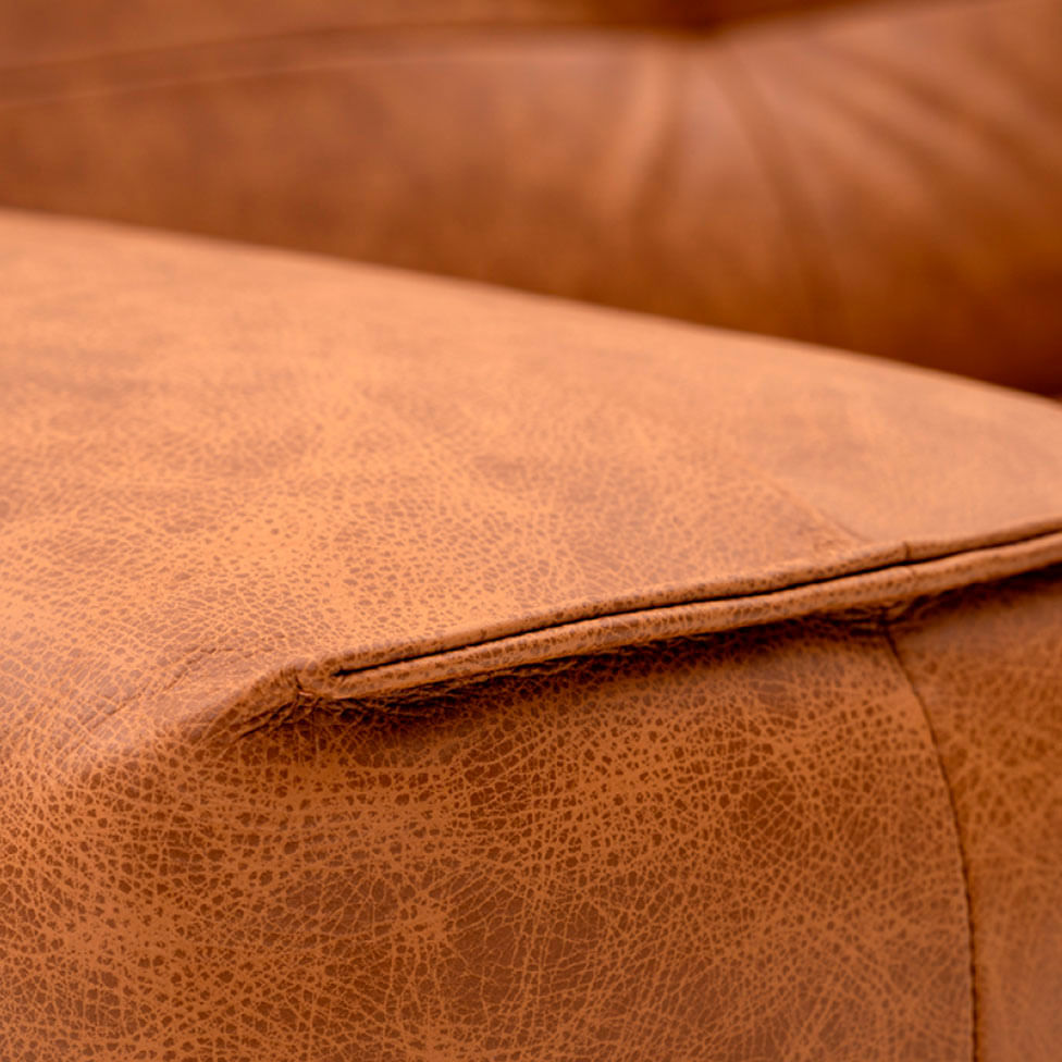 Sofá Santorini em Couro Estonado Amarula 2,10m - Imagem 5