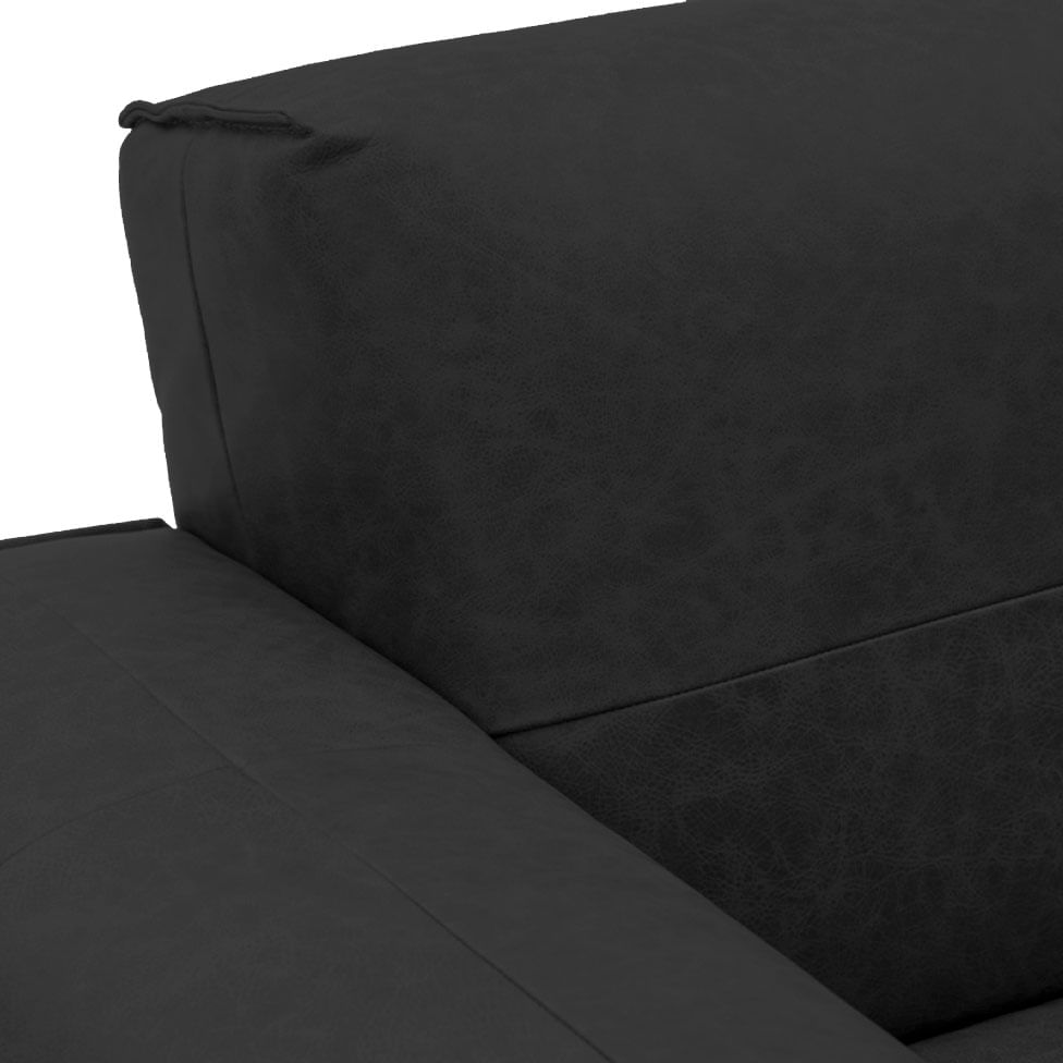 Sofá Santorini em Couro Sherwood Preto 2,10m - Imagem 5