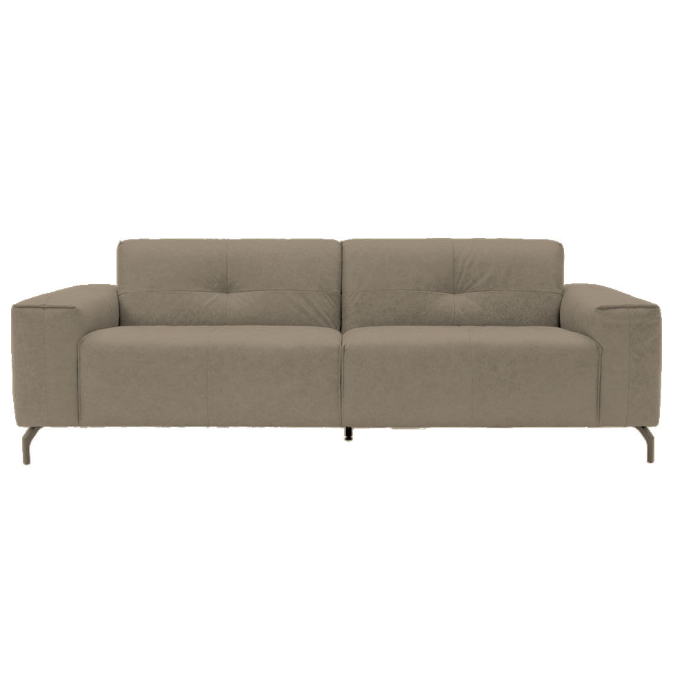 Sofá Santorini em Couro Grano Sandstorm 2,10m - Imagem 2