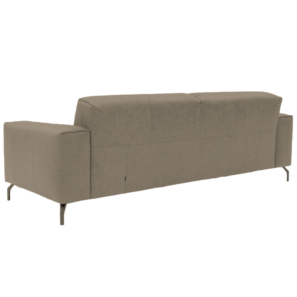 Sofá Santorini em Couro Grano Sandstorm 2,10m - Imagem 3