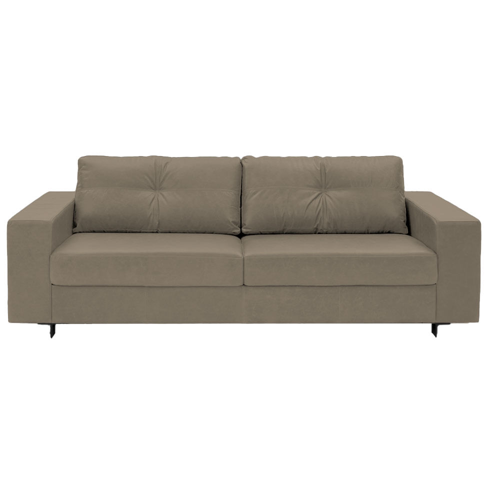 Sofá Domini Living em Couro Grano Sandstorm 1,60m - Imagem 2