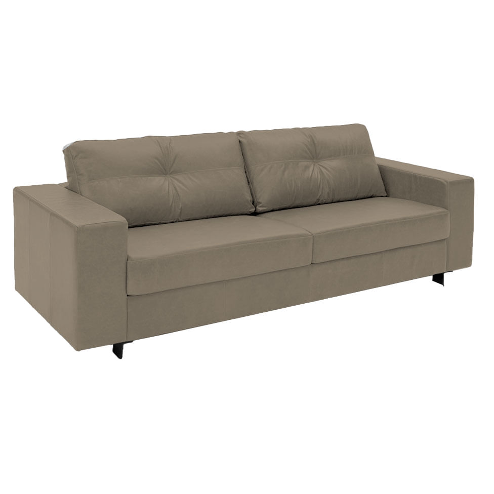 Sofá Domini Living em Couro Grano Sandstorm 2,40m