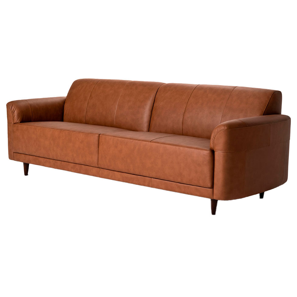 Sofá Living Marbella em Couro Estonado Amarula 1,69m