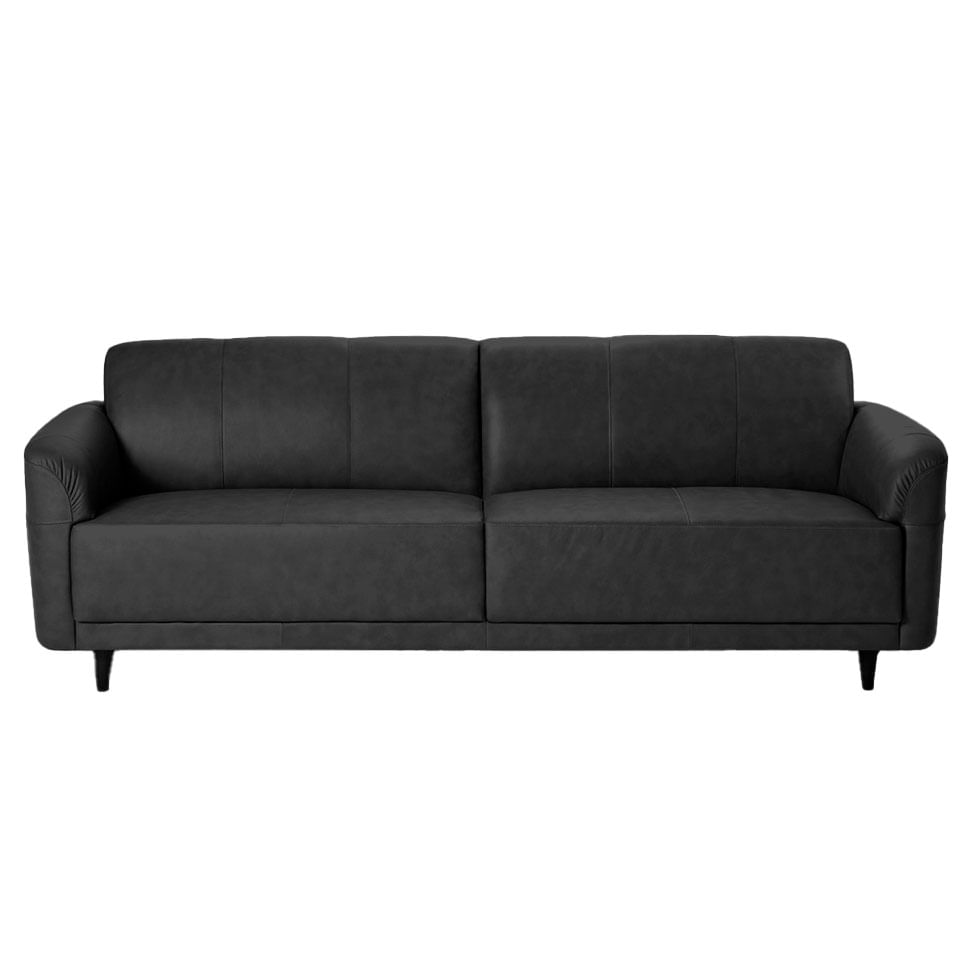 Sofá Living Marbella em Couro Sherwood Preto 2,03m - Imagem 2