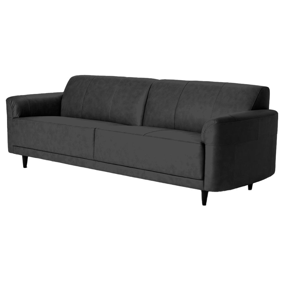 Sofá Living Marbella em Couro Sherwood Preto 2,71m