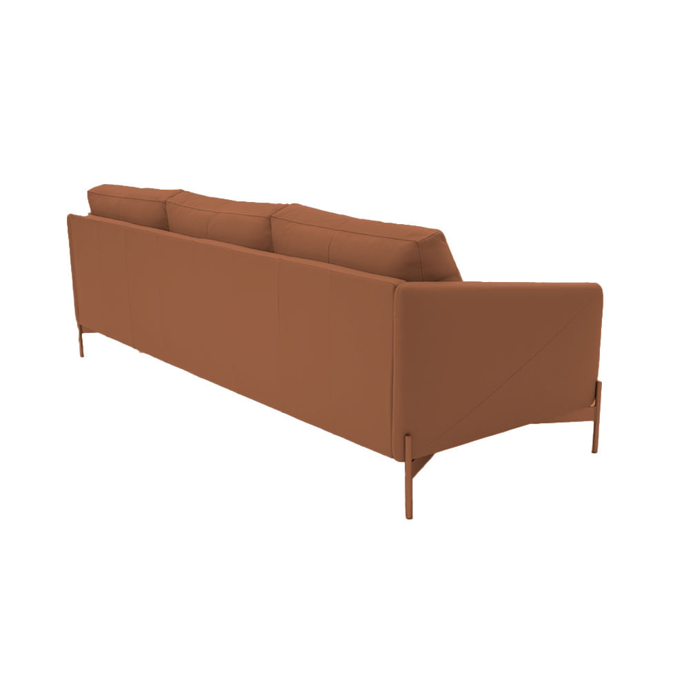 Sofá Santiago em Couro Estonado Amarula 2,36m - Imagem 4