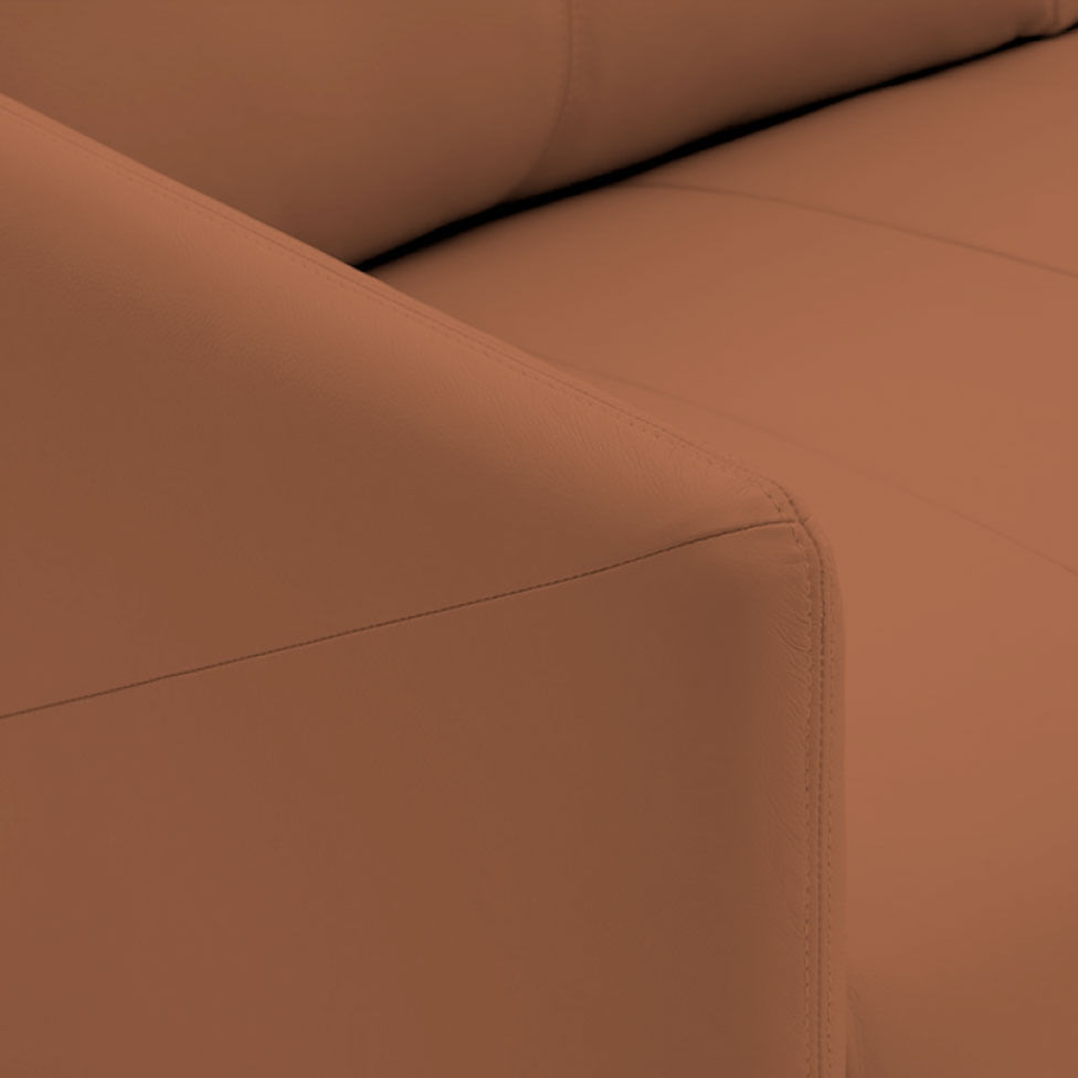 Sofá Santiago em Couro Estonado Amarula 2,36m - Imagem 5