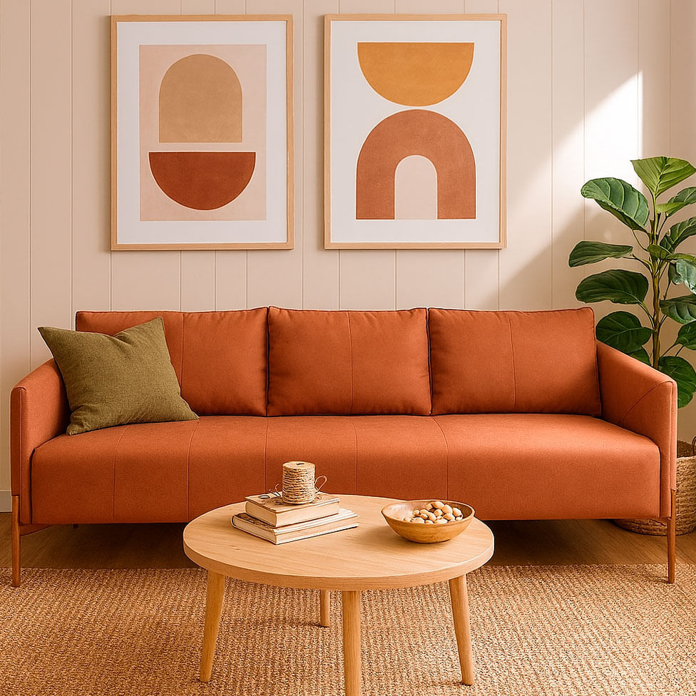 Sofá Santiago em Couro Estonado Amarula 2,36m - Imagem 6