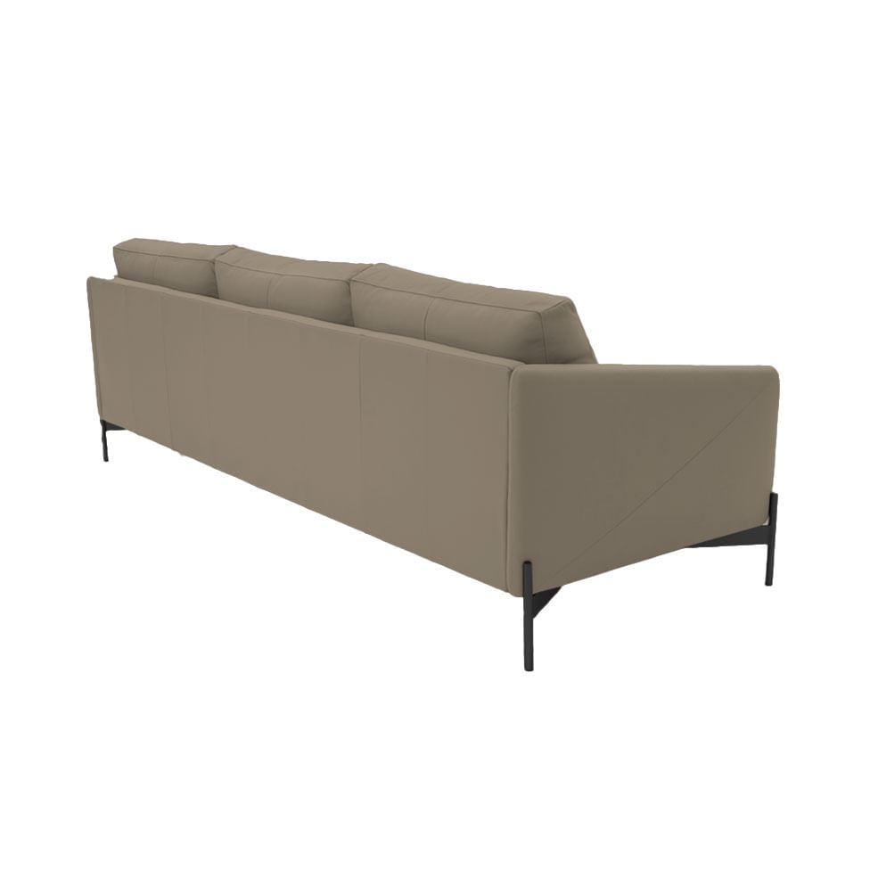 Sofá Santiago em Couro Grano Sandstorm 2,36m - Imagem 2