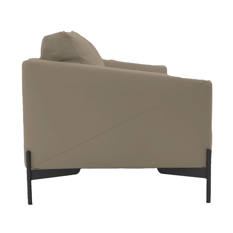 Sofá Santiago em Couro Grano Sandstorm 2,36m - Imagem 5