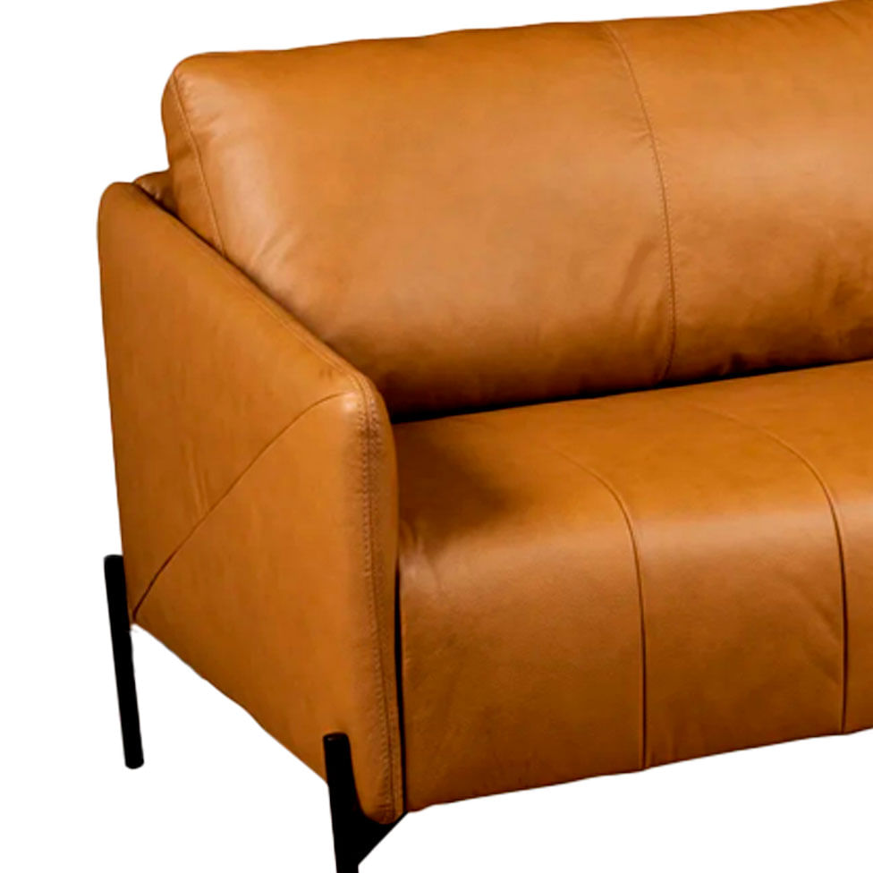 Sofá Santiago em Couro Estonado Amarula 1,90m - Imagem 2