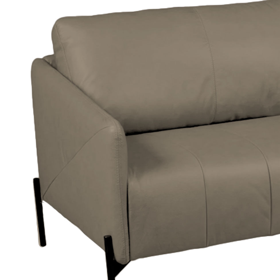 Sofá Santiago em Couro Grano Sandstorm 2,13m - Imagem 2