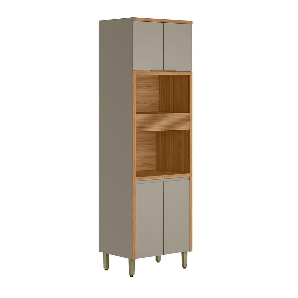 Torre Quente Allure com 4 Portas Natural e Cinza