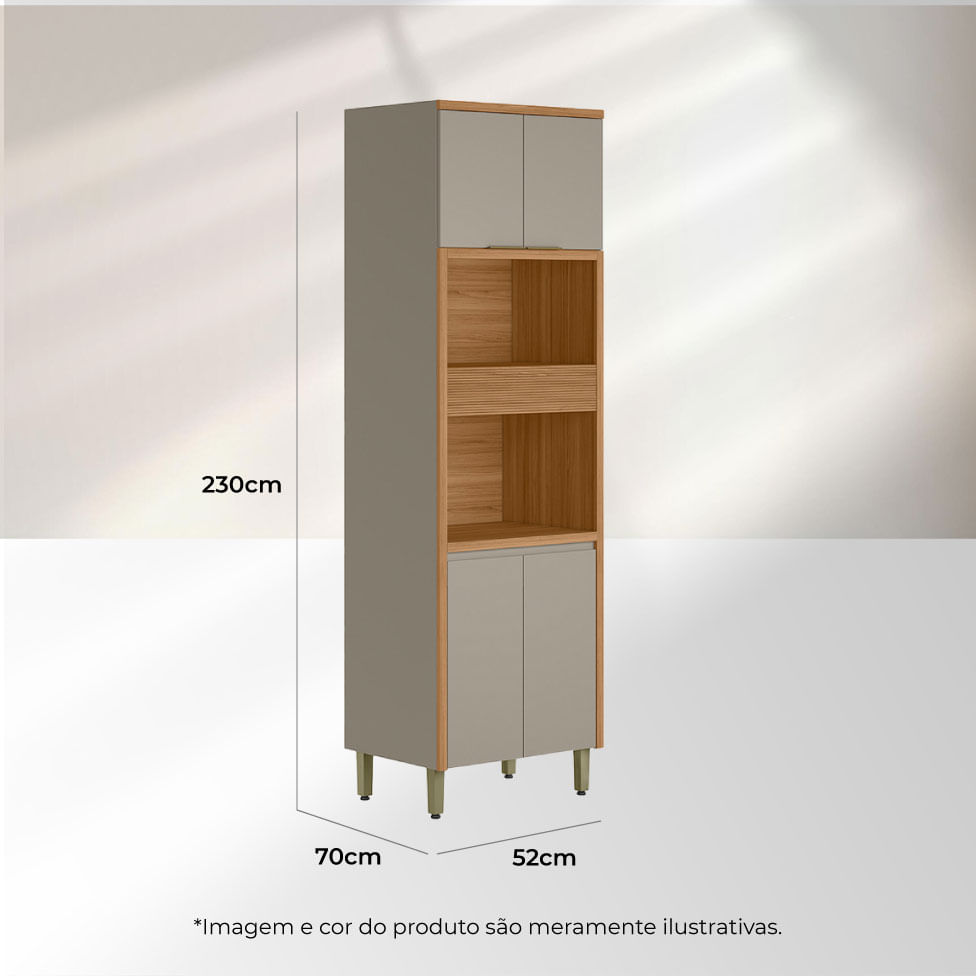 Torre Quente Allure com 4 Portas Natural e Cinza - Imagem 5