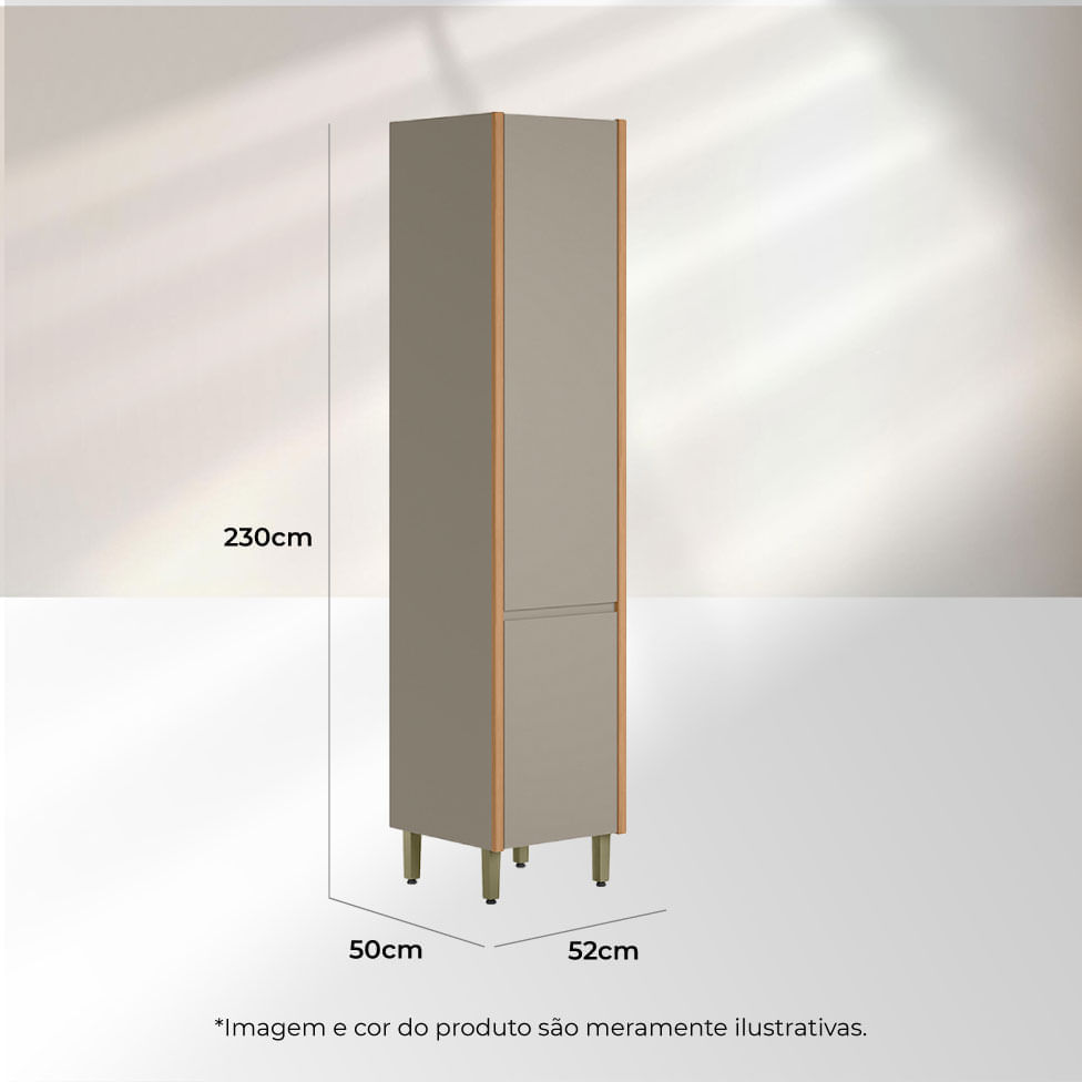 Paneleiro Allure com 2 Portas Natural e Cinza - Imagem 5