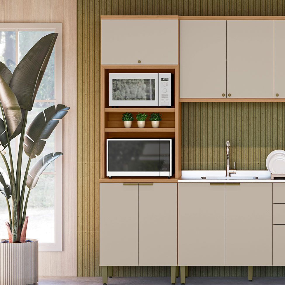 Torre Quente Selene com 3 Portas Natural e Off White - Imagem 4