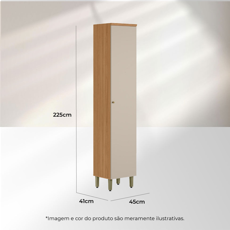 Paneleiro Selene com 1 Porta Natural e Off White - Imagem 5