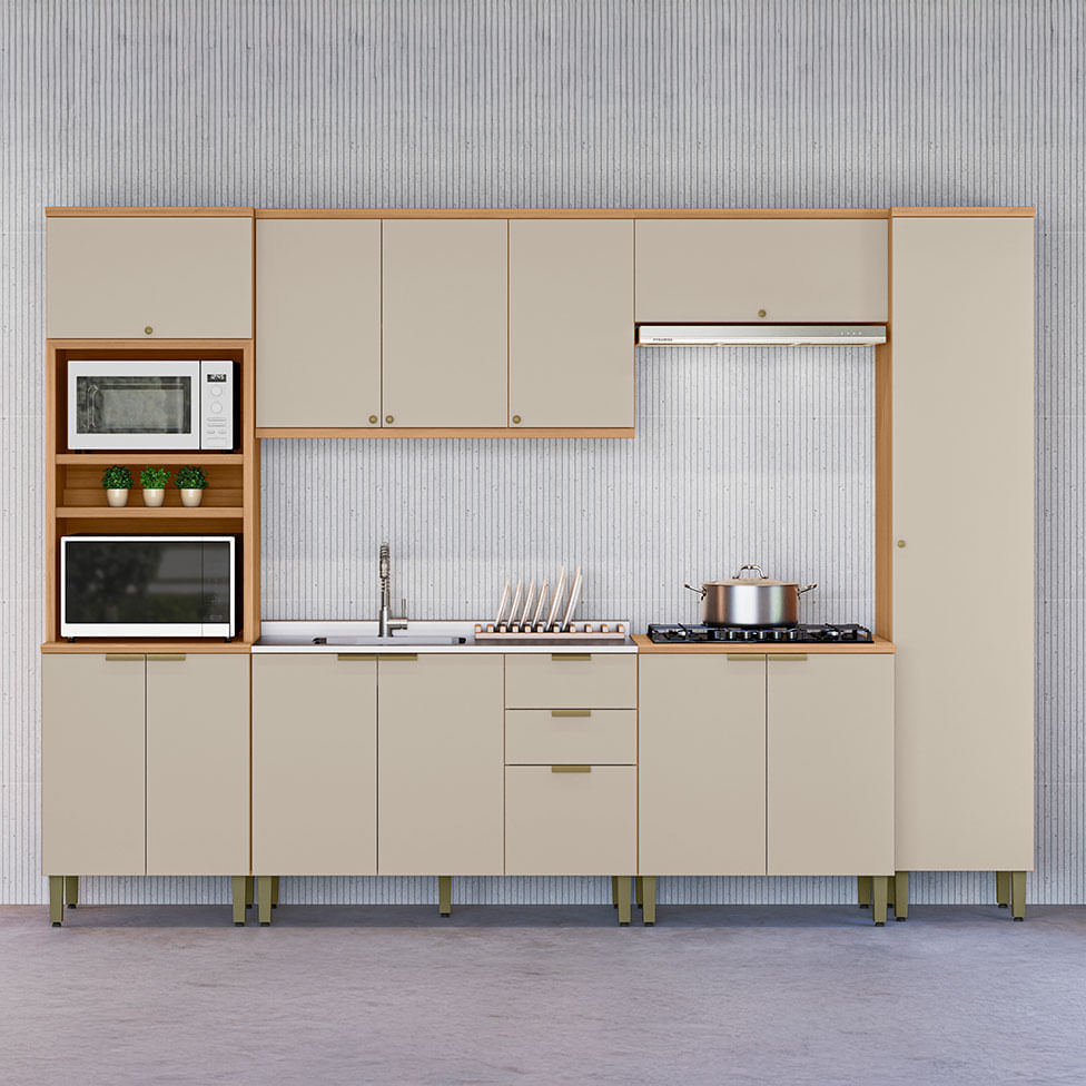 Balcão Selene para Cozinha Natural e Off White 80cm - Imagem 3