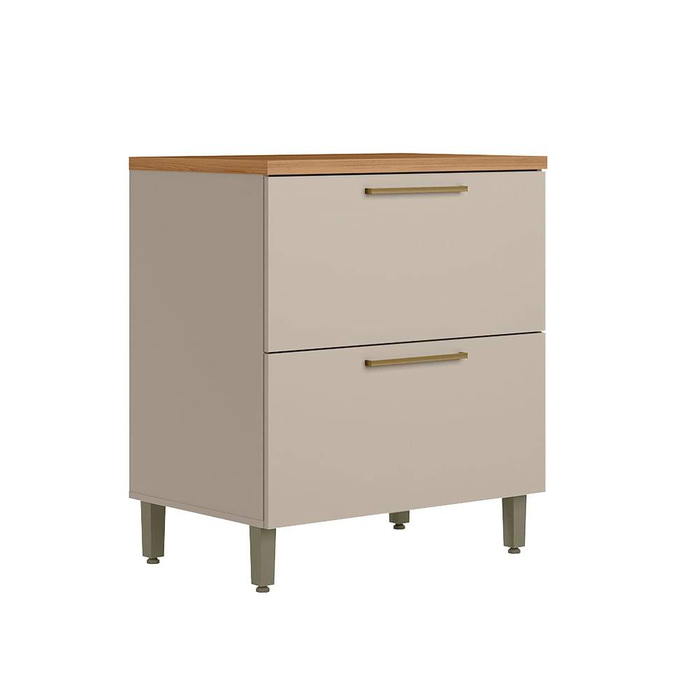 Balcão Atena para Cozinha Natural e Off White 80cm