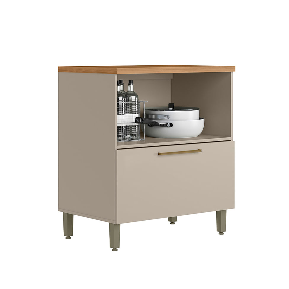 Balcão Atena para Cozinha Natural e Off White 80cm - Imagem 2