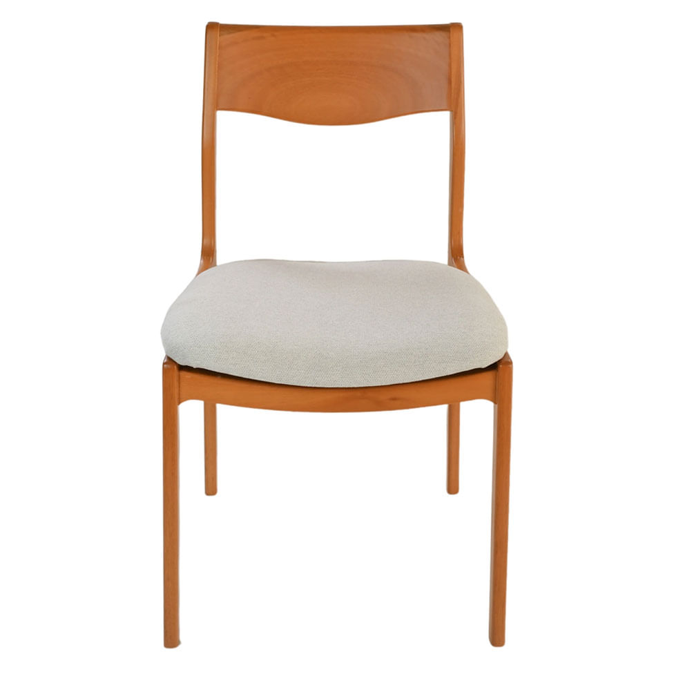 Cadeira de Jantar Bali em Linho Bege e Base Amendoa - Imagem 2