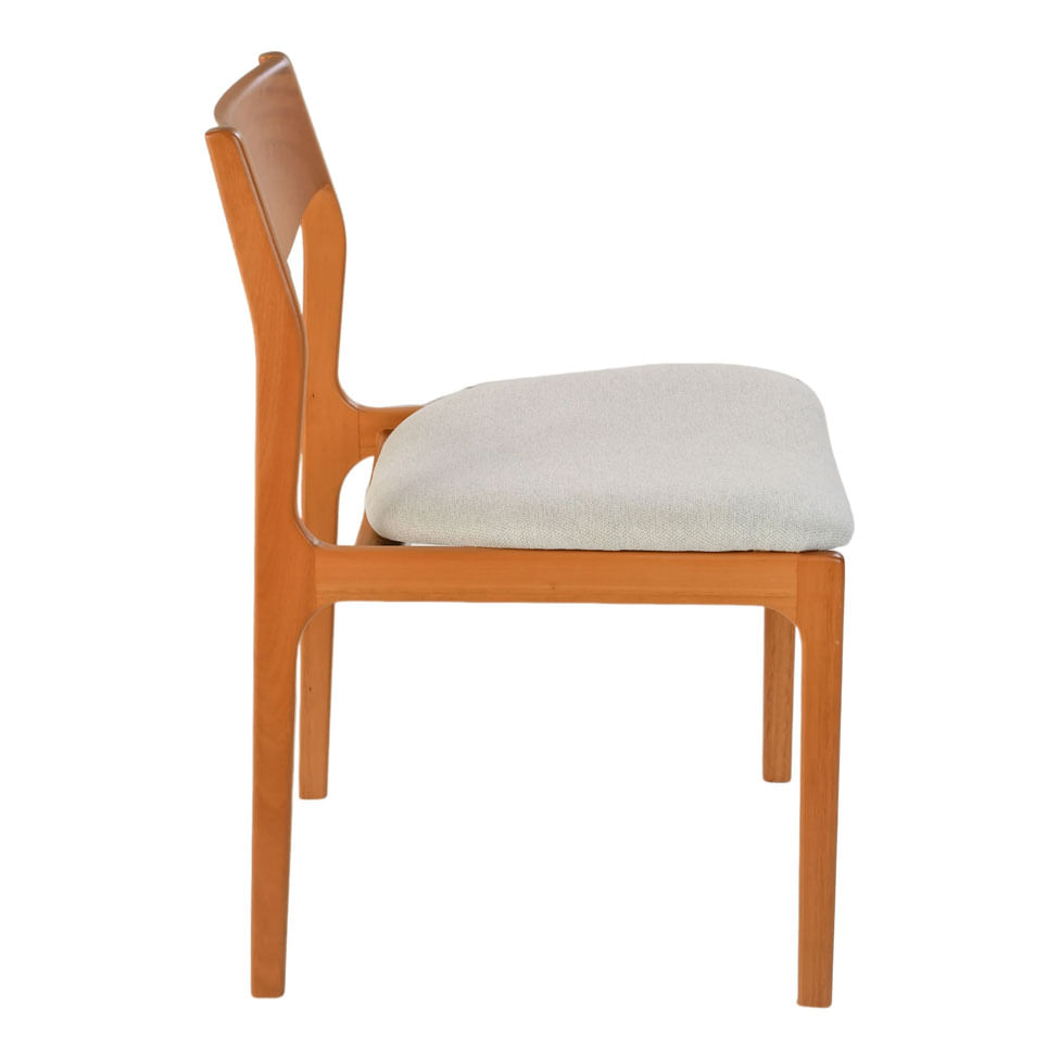 Cadeira de Jantar Bali em Linho Bege e Base Amendoa - Imagem 3