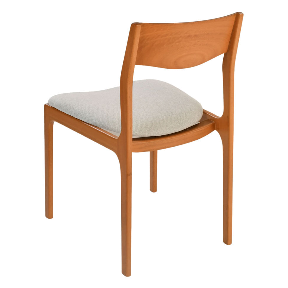 Cadeira de Jantar Bali em Linho Bege e Base Amendoa - Imagem 4