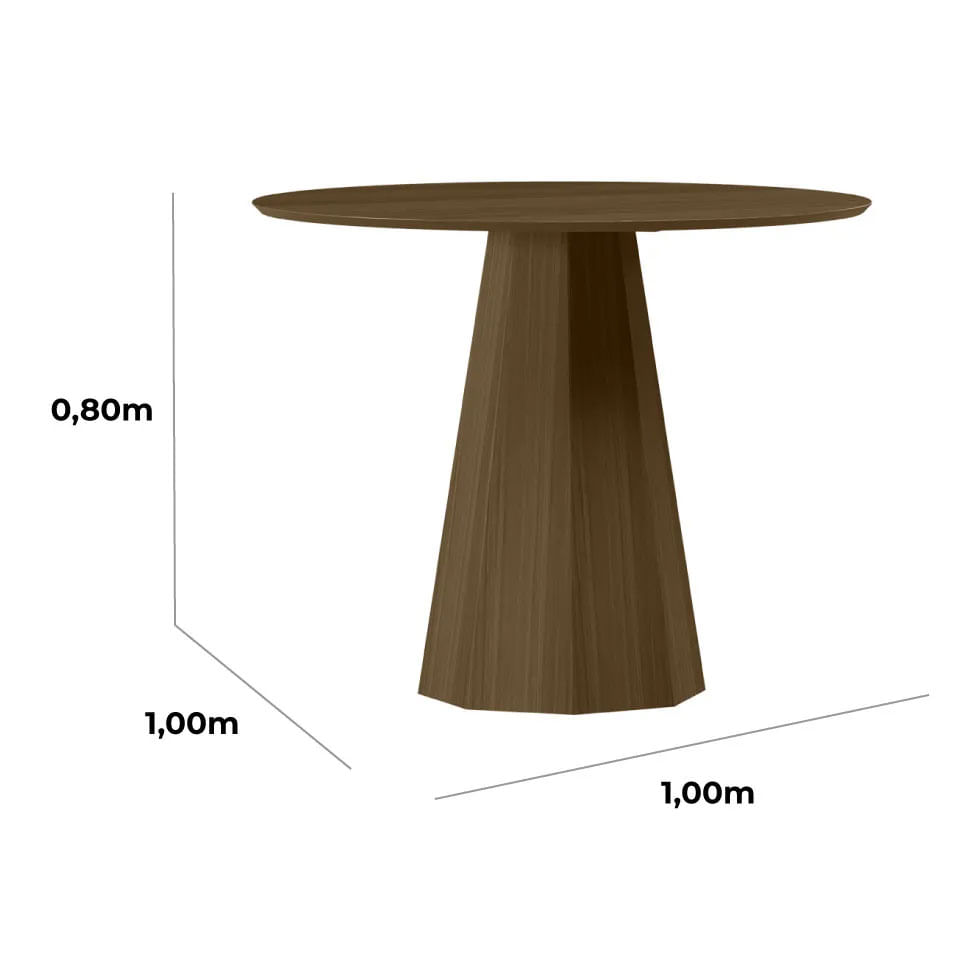 Mesa de Jantar Isis Imbuia 1,00x1,00m - Imagem 3