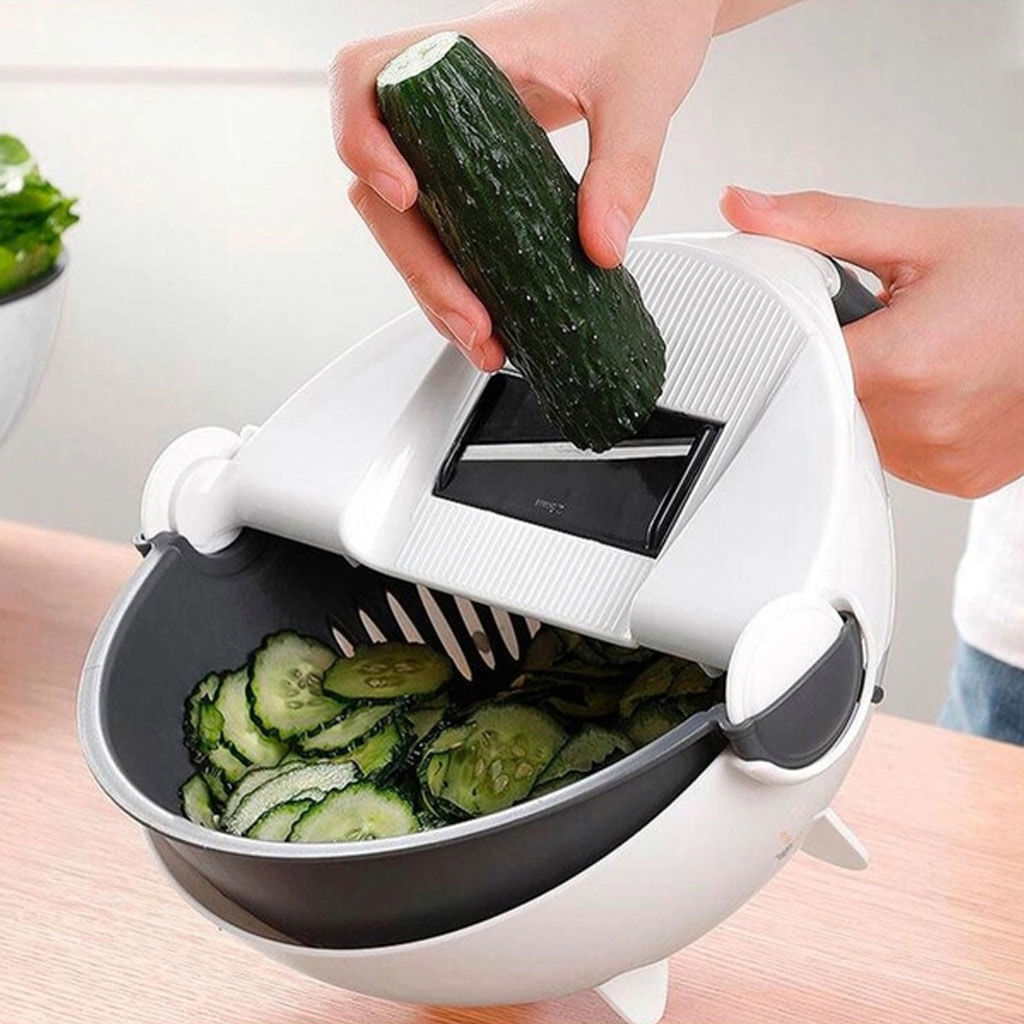 Cortador Fatiador de Legumes Escorredor Multifuncional com Ralador 7 em 1 Lâmina - Imagem 2