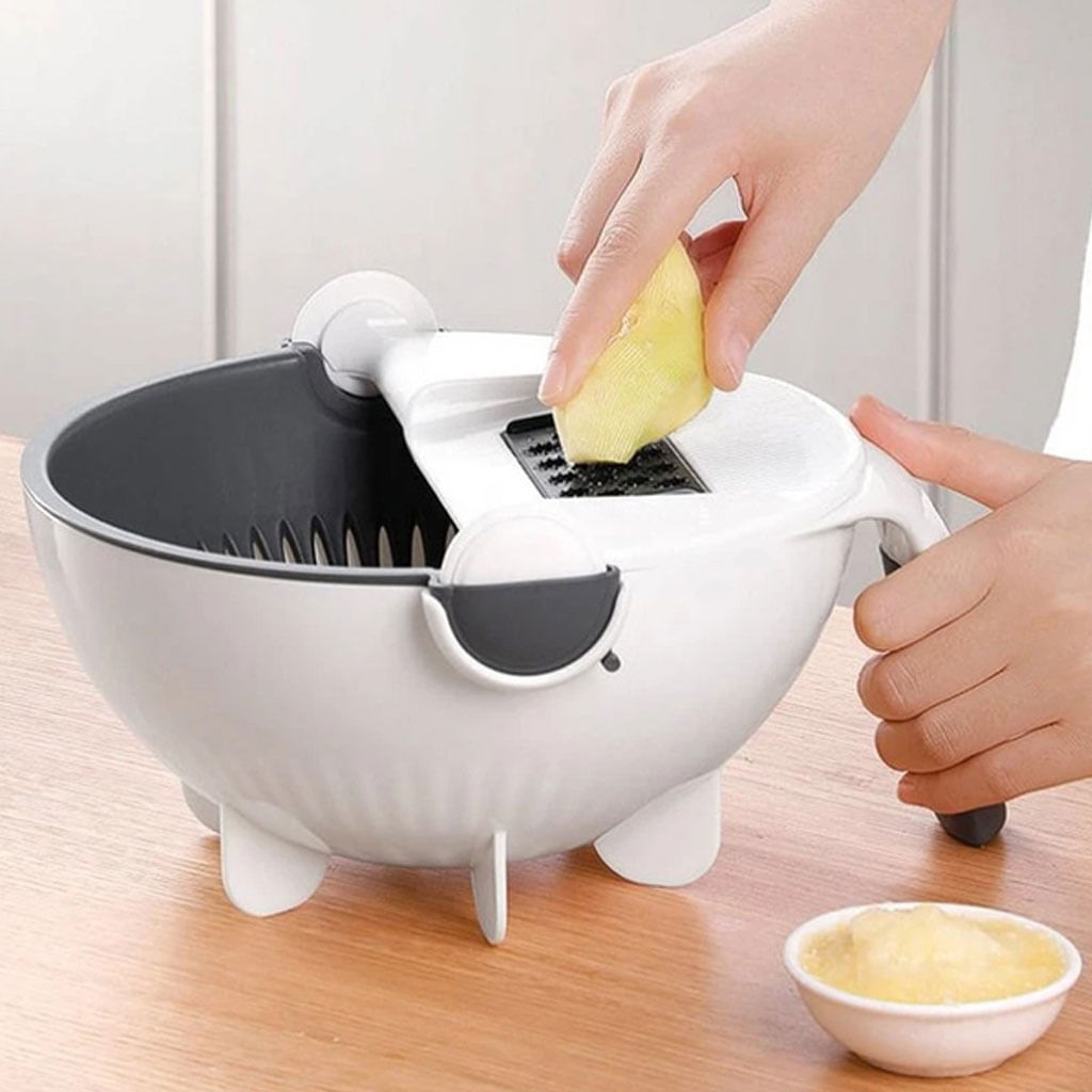 Cortador Fatiador de Legumes Escorredor Multifuncional com Ralador 7 em 1 Lâmina - Imagem 3