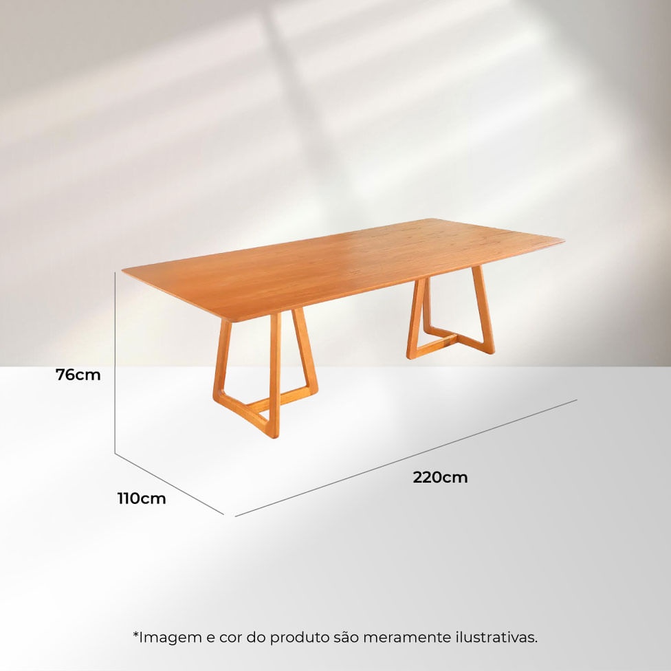 Mesa de Jantar Eva Cinamomo e Castanho 2,20m - Imagem 3