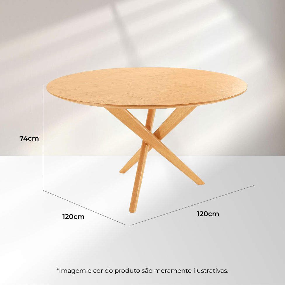 Mesa de Jantar Sellenium Redonda 1,20m - Design Orgânico - Imagem 4