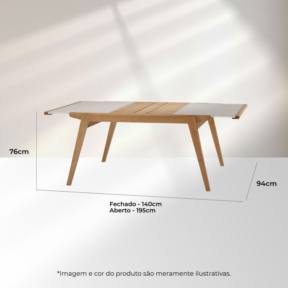 Mesa de Jantar Elástica Embaú Extensiva Amêndoa e Fendi 1,40m - Imagem 4