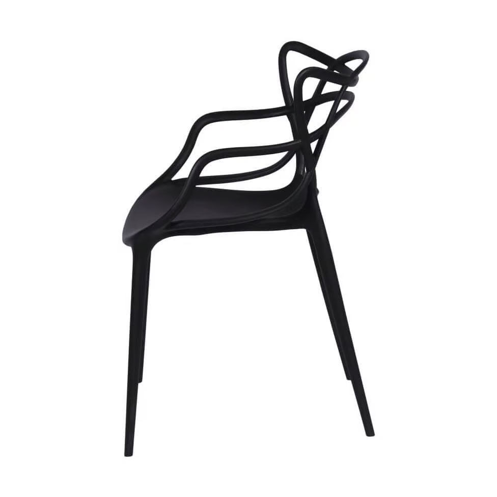 Conjunto Mesa de Jantar Eiffel Redonda Preta com 4 Cadeiras Allegra Preta - Imagem 6