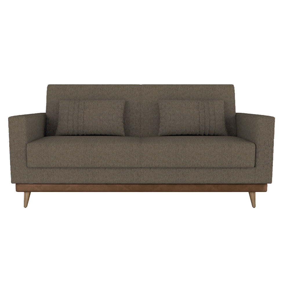 Sofá Cama Esther em Linho Chumbo e Detalhe Lateral em Corino - Imagem 4