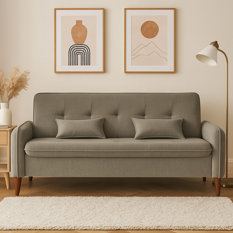 Sofá Cama Donna em Linho Cinza - Imagem 4