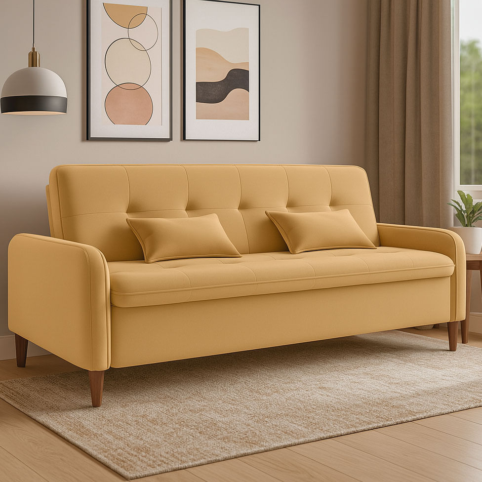 Sofá Cama Donna em Linho Areia - Imagem 4