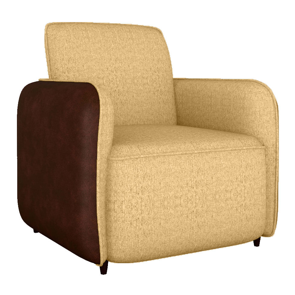 Poltrona Zurique em Linho Areia e Whisky