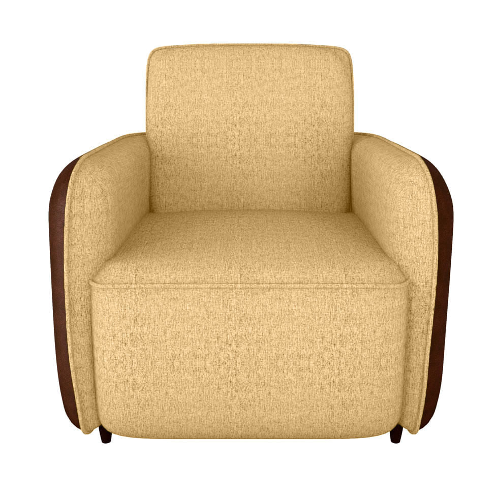 Poltrona Zurique em Linho Areia e Whisky - Imagem 2