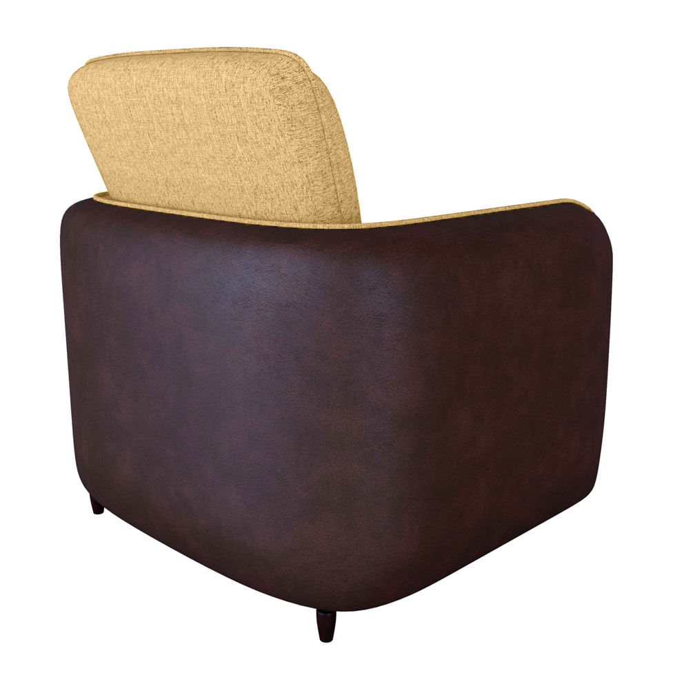 Poltrona Zurique em Linho Areia e Whisky - Imagem 3