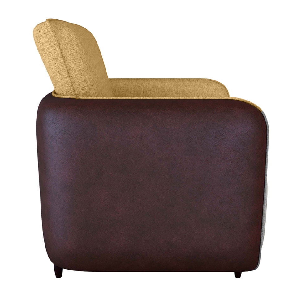 Poltrona Zurique em Linho Areia e Whisky - Imagem 4